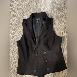 Aqua Black Double-Breasted Vest